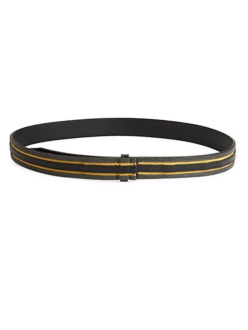 Brunello Cucinelli - Striped Leather Belt