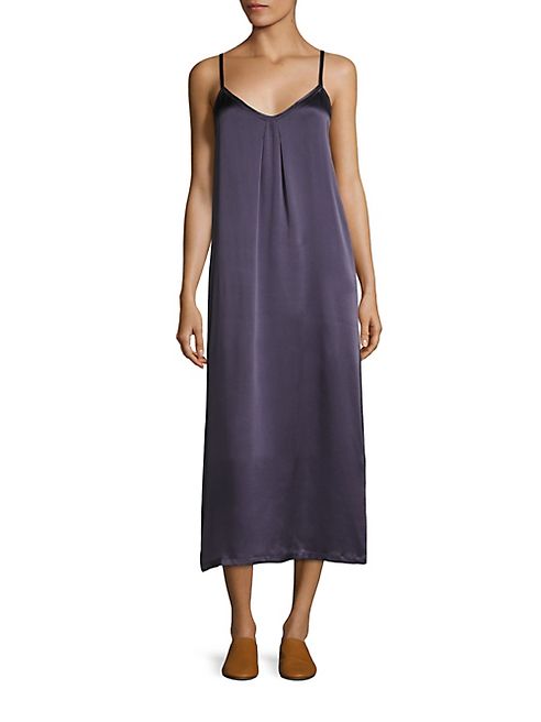 Vince - Pleated Silk Crepe Slip Dress