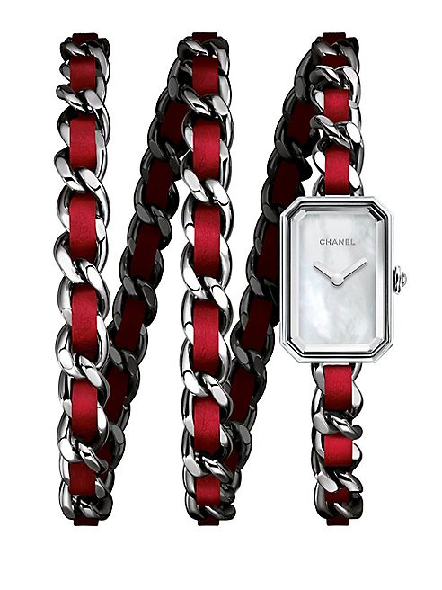 CHANEL - Première Rock Stainless Steel & Leather Triple-Wrap Bracelet Watch