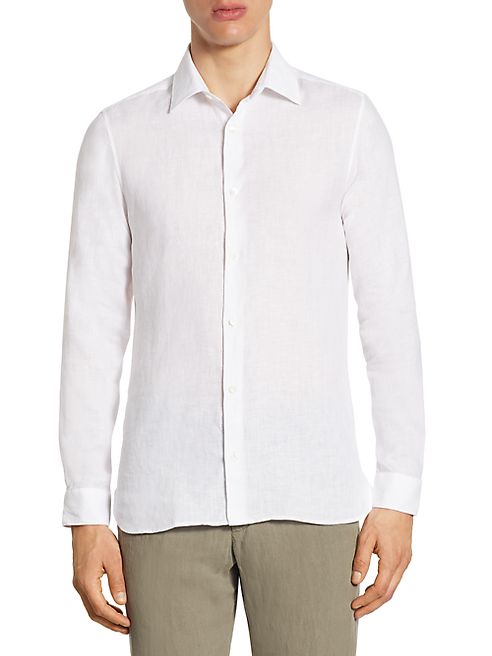 Z Zegna - Garment-Dyed Linen Shirt