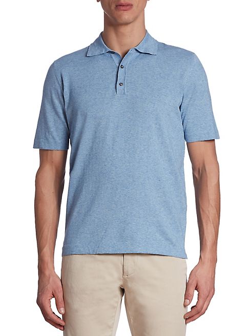 Saks Fifth Avenue Collection - Heathered Cotton Polo