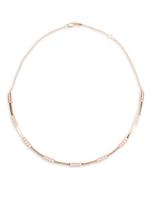 Melissa Kaye - Isabella Diamond & 18K Pink Gold Collar Necklace