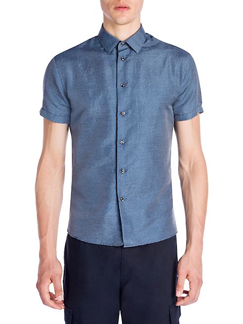 Emporio Armani - Printed Cotton Blend Shirt