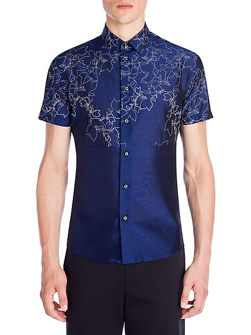 Emporio Armani - Printed Mulberry Silk Blend Shirt