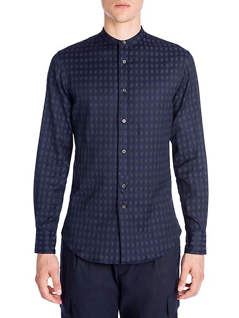 Emporio Armani - Thin Cut Away Jacquard Shirt