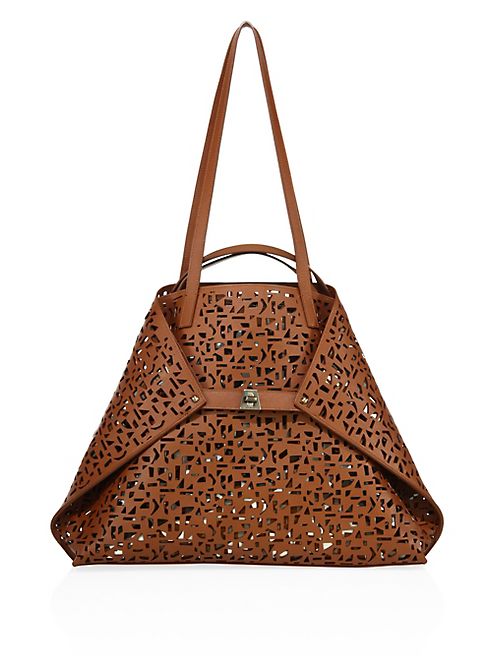 Akris - AI Medium 2-in-1 Convertible Laser-Cut Leather Tote