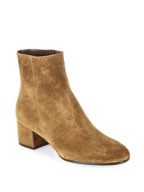 Gianvito Rossi - Suede Block Heel Booties