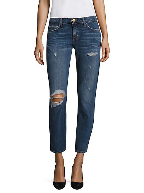 Current/Elliott - The Easy Stiletto Distressed Cropped Jeans