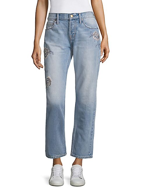 Current/Elliott - The Crossover Floral Embroidered Jeans