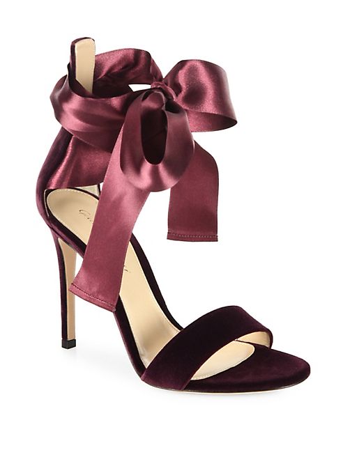 Gianvito Rossi - Velvet Satin Bow Sandals