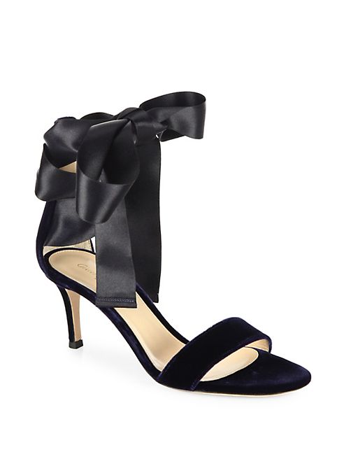 Gianvito Rossi - Velvet Satin Bow Sandals