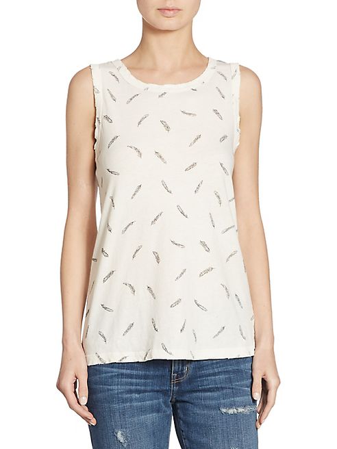 Current/Elliott - Feather Printed Muscle Tee