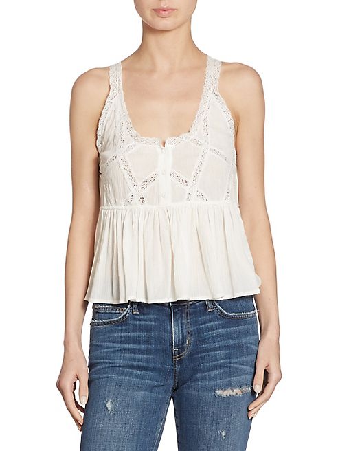 Current/Elliott - The Lace Trimmed Top