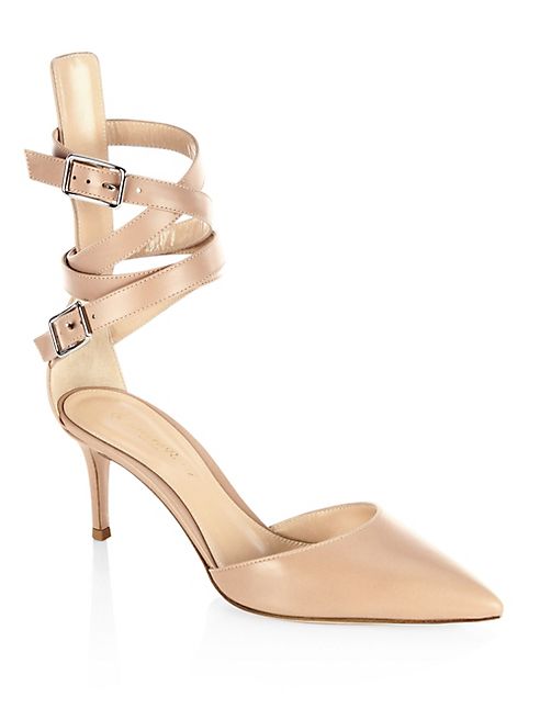 Gianvito Rossi - Leather d'Orsay Ankle-Strap Pumps