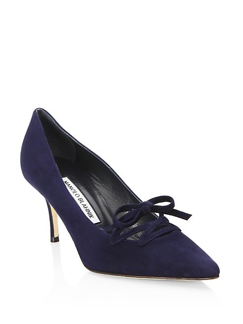 Manolo Blahnik - Anieri 70 Suede Point Toe Pumps