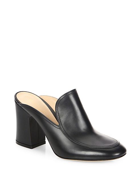 Gianvito Rossi - Leather Block Heel Mules