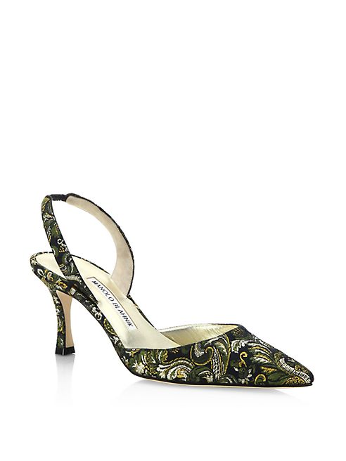 Manolo Blahnik - Carolyne Brocade Slingback Pumps