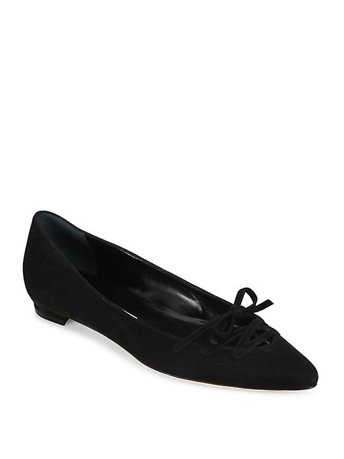 Manolo Blahnik - Sirte Suede Flats