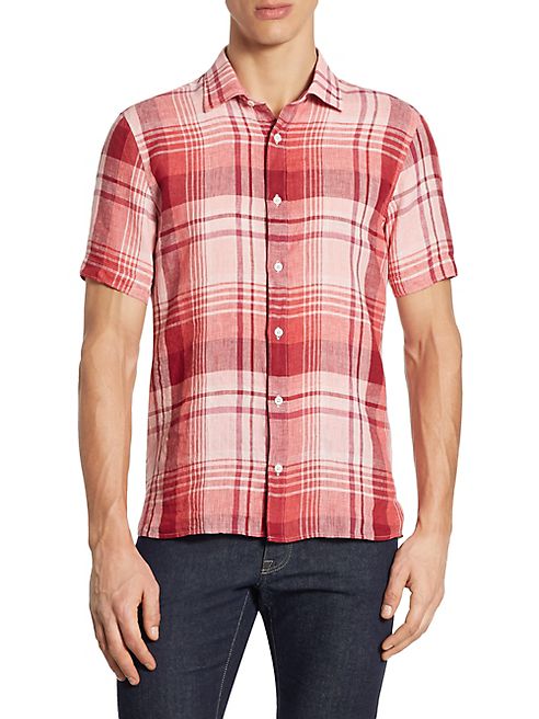 Z Zegna - Short Sleeve Checkered Shirt