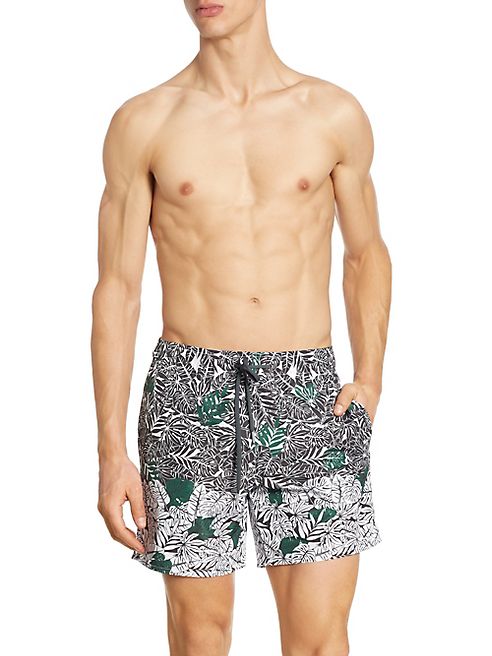 Z Zegna - Tropical-Print Drawstring Swim Trunks