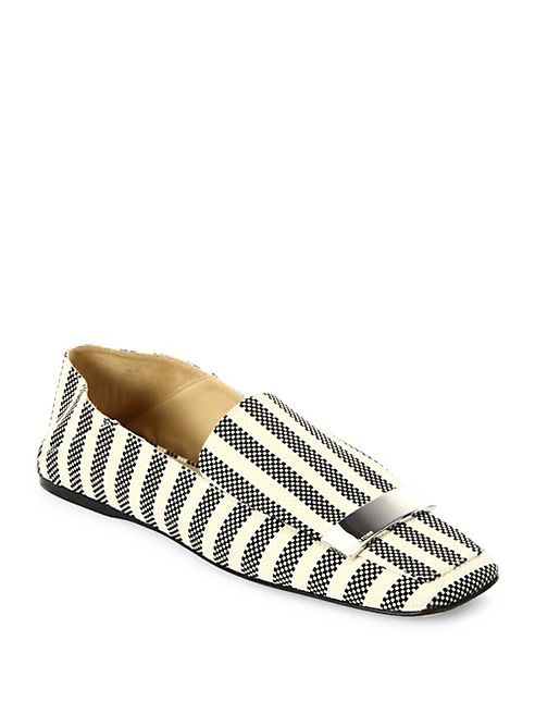 Sergio Rossi - SR1 Portofino Striped Jacquard Slippers