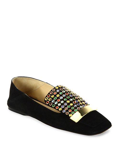 Sergio Rossi - SR1 Jeweled Suede Slippers