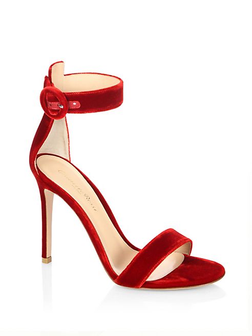 Gianvito Rossi - Portofino Velvet Ankle-Strap Sandals