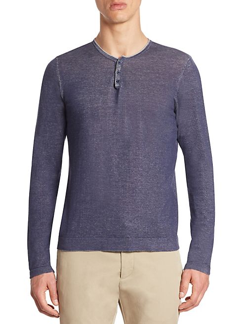 Saks Fifth Avenue Collection - Modern Garment-Dyed Henley