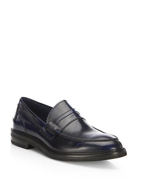 Saks Fifth Avenue Collection - Dainite Burnished Leather Penny Loafers