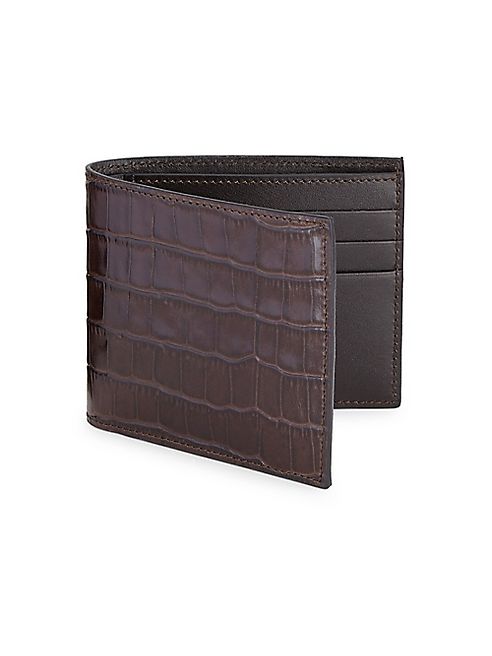 Saks Fifth Avenue Collection - Croc-Print Leather Bifold Wallet