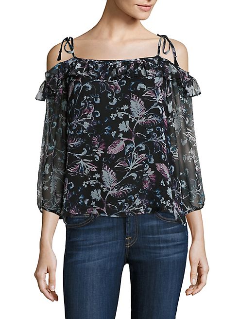 Ella Moss - Printed Cold-Shoulder Top