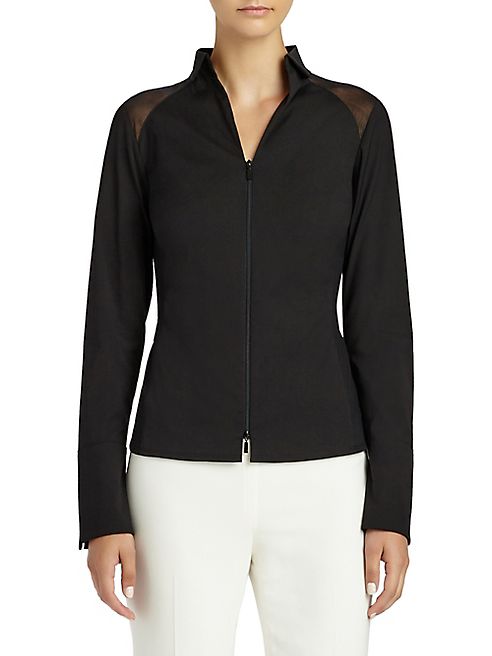 Lafayette 148 New York - Esme Paneled Zip-Front Blouse