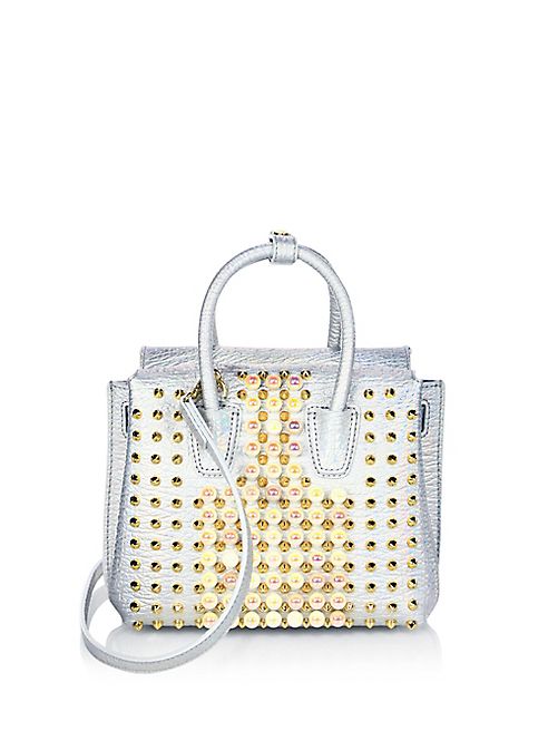 MCM - Milla Mini Pearl Studded Metallic Leather Tote