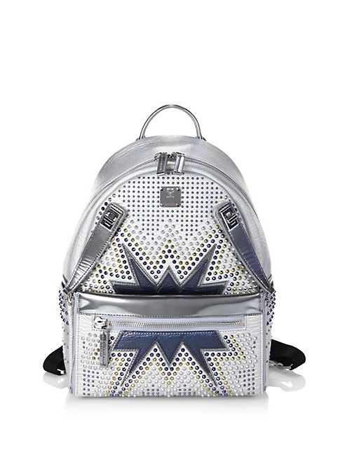 MCM - Dual Stark Cyber Studs Metallic Leather Backpack