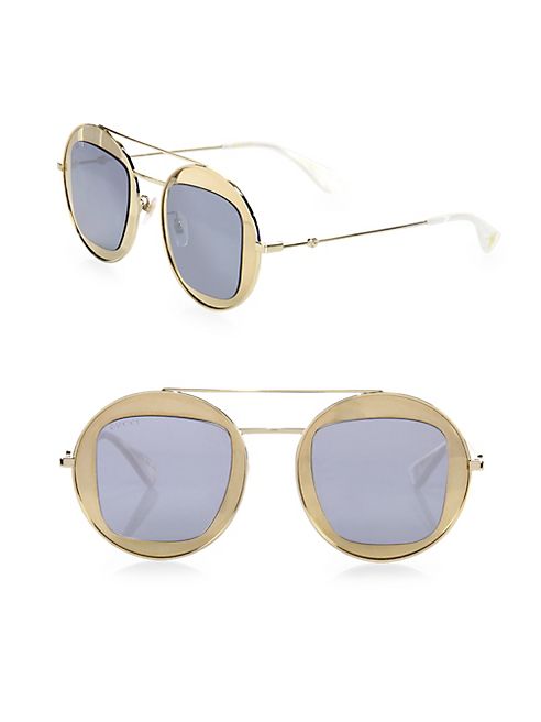 Gucci - Oversize Round Mirrored Sunglasses