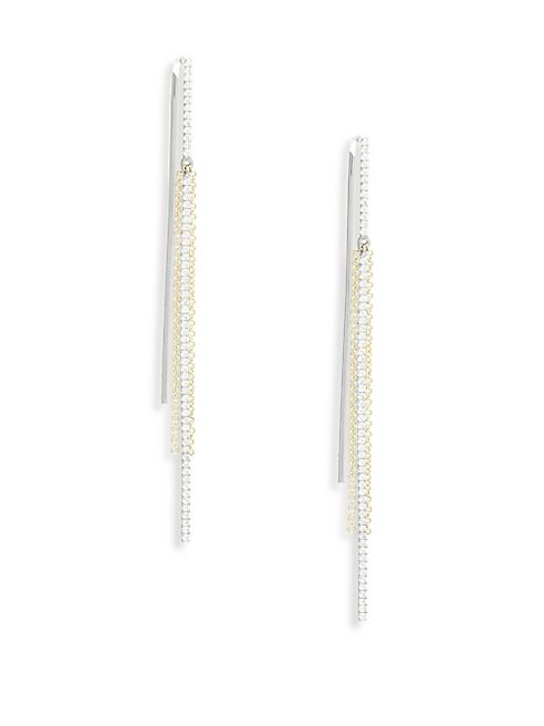 Meira T - Diamond & 14K Two-Tone Gold Threader Earrings