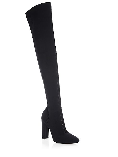 Gianvito Rossi - Vires Knit Over-The-Knee Block Heel Boots