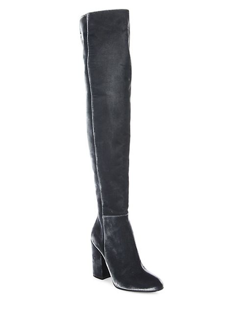 Gianvito Rossi - Velvet Over-The-Knee Block Heel Boots