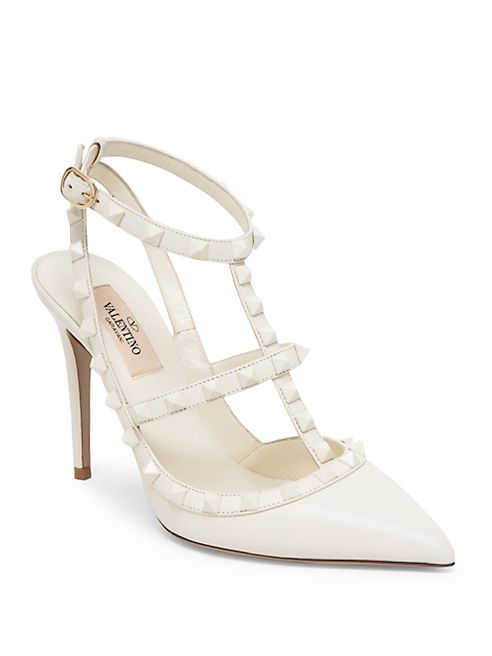 Valentino - Rockstud Leather Slingback Pumps