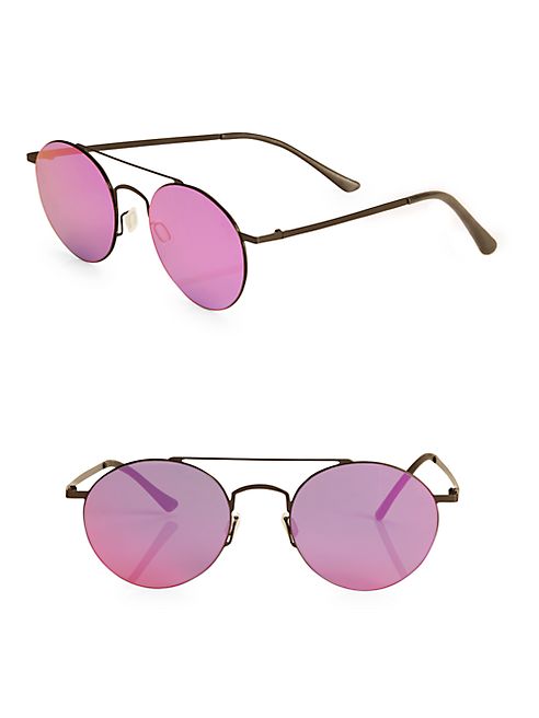 Kyme - Leon 49MM Mirrored Round Sunglasses