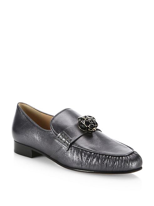 Valentino - Panther Leather Loafers