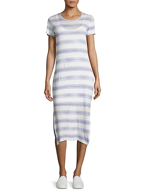 Stateside - Striped Linen T-Shirt Dress