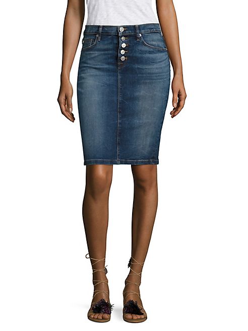 Hudson - Denim High-Rise Pencil Skirt