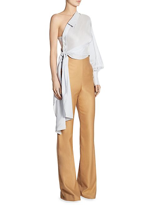 Jonathan Simkhai - One-Shoulder Flared Wool & Silk Jumpsuit