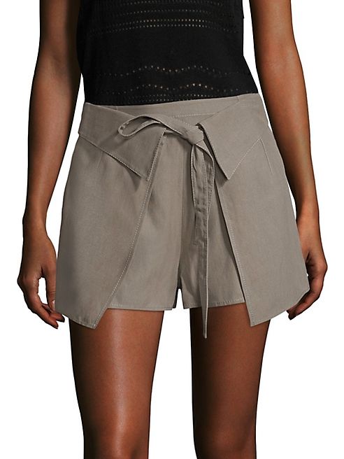 Derek Lam 10 Crosby - 10 Crosby Twill Wrap-Front Shorts