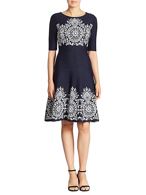 St. John - Jacquard Flare Dress