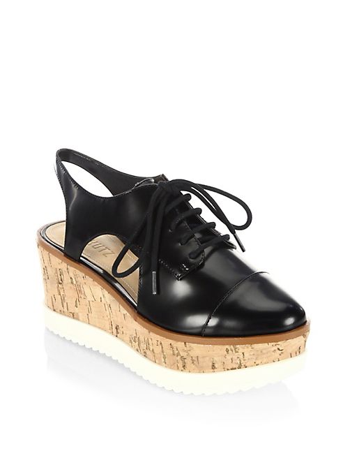 Schutz - Amellya Leather Flatform Sneakers