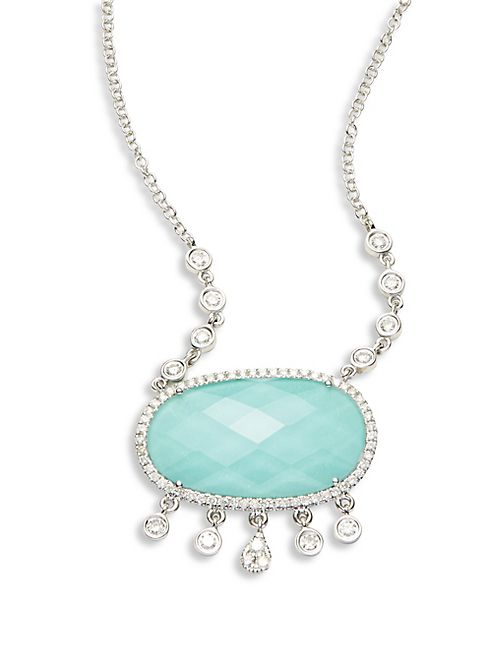 Meira T - Diamond & Turquoise Doublet Pendant Necklace