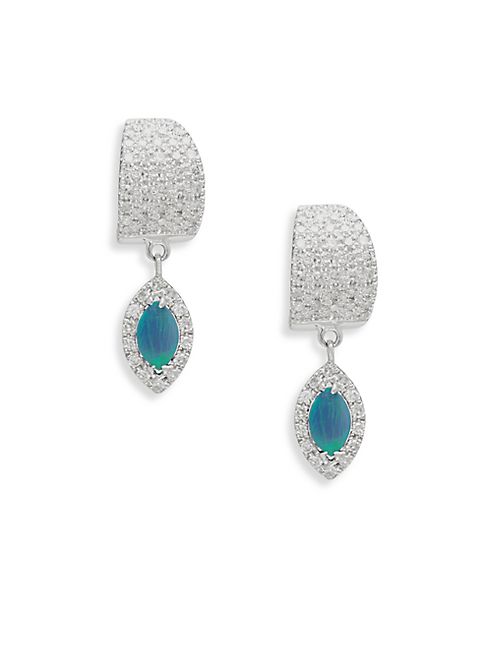 Meira T - Diamond & Opal Drop Earrings