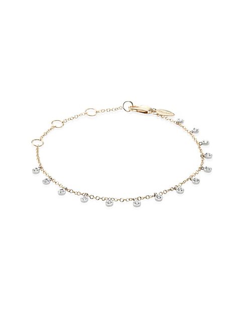 Meira T - Diamond & 14K Two-Tone Gold Dangle Bracelet